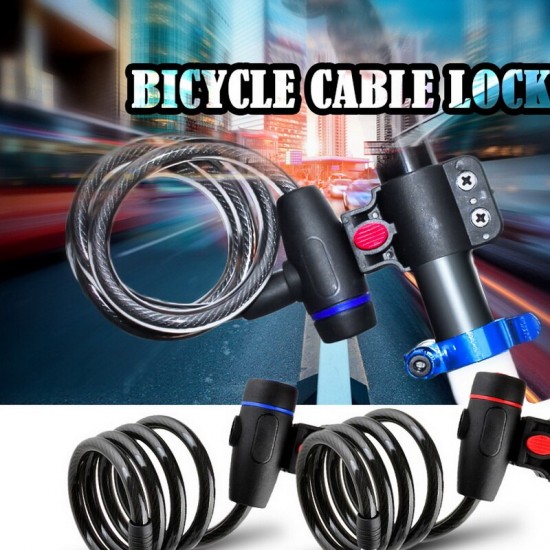 Bicycle Lock Secure Keys Bike Cable Lock with Mounting Bracket Universal Anti-Theft Bike Bicycle Lock Stainless Steel Cable