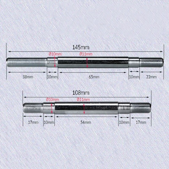 Bicycle Wheel Hub Axle Front Rear Steel Hollow Spindle Shaft Vintage M10 X 145mm 108mm 3/8" for Fixie BMX MTB E BIKE Road Skewer