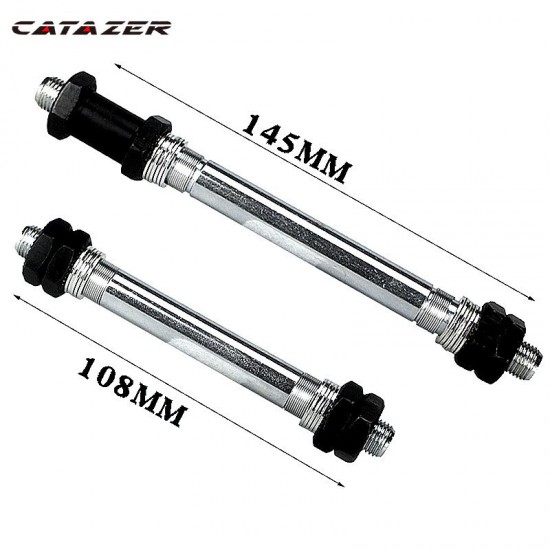 Bicycle Wheel Hub Axle Front Rear Steel Hollow Spindle Shaft Vintage M10 X 145mm 108mm 3/8" for Fixie BMX MTB E BIKE Road Skewer