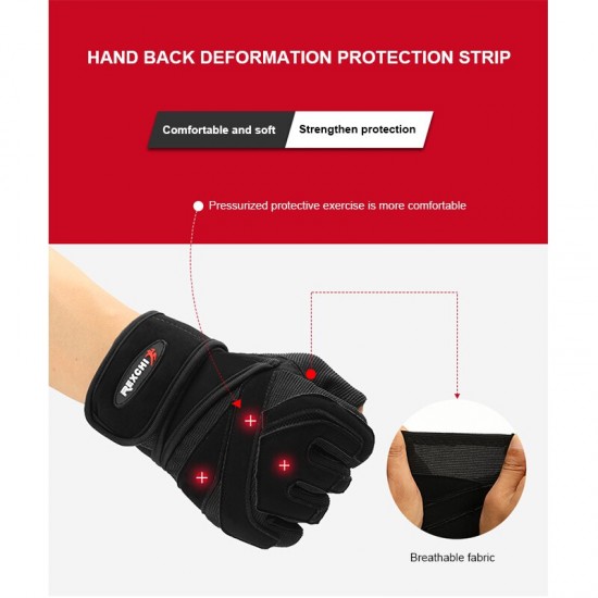 Half Vinger Fiets Handschoenen Mannen Fitness Fitness Polsen Outdoor Sport Oefening Ademend Antislip Handschoenen