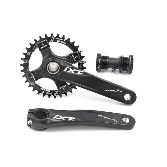 Mountain Road Bicycle Hollow Integrated Crank 104 BCD Single Speed Chainring Left and Right Crank 68-73mm BB 9-10 Speed Crankset