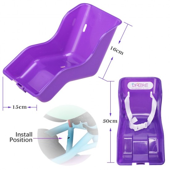 Child Bicycle Accessories Doll Seat Toy Basket Muppet Back Seat Doll Seat for Kid Bike with Decorate Yourself Stickers