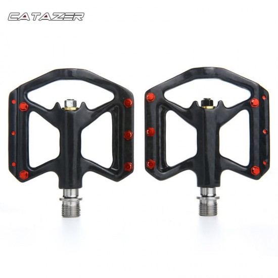 Lightweight Carbon Fiber Platform Pedals UltraLight Bike Pedals Titanium Axle Three Bearing MTB Road Bike Bicycle Pedals