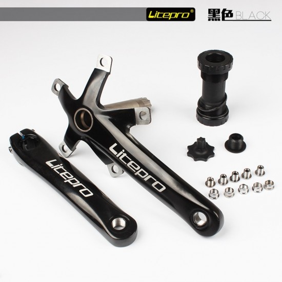 Aluminum Alloy Folding Bicycle Hollow One Crank 170mm BCD 130mm Folding Bicycle Crank Tooth Mtb Crankset Fixed Gear Crankset