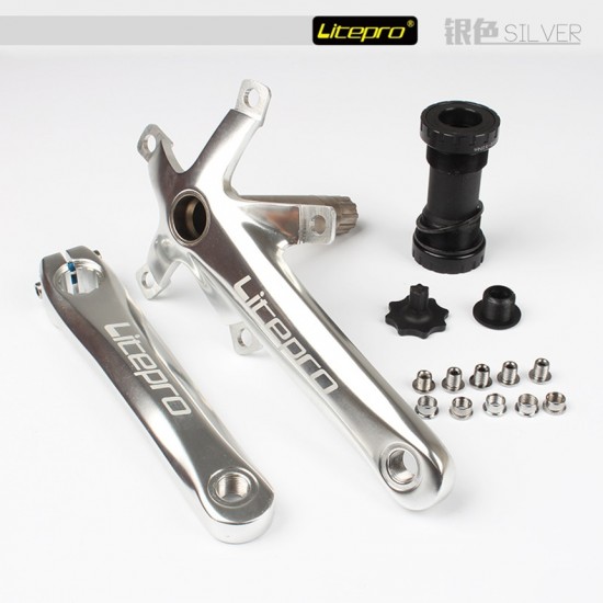 Aluminum Alloy Folding Bicycle Hollow One Crank 170mm BCD 130mm Folding Bicycle Crank Tooth Mtb Crankset Fixed Gear Crankset