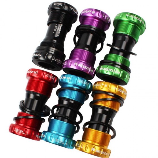 Mountain Bike Colorful Bottom Bracket Axle Integrated Hollow BB Bicycle Threaded Screw-in Center Axle BSA