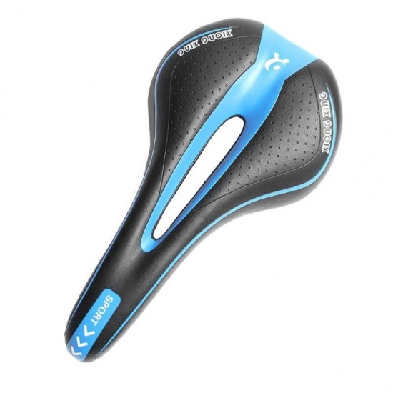 Mountain Bike Saddle 5 Colors Soft Saddle with Hollow Design and Leather Surface for MTB / Road Bicycle Leather Bicycle Saddle