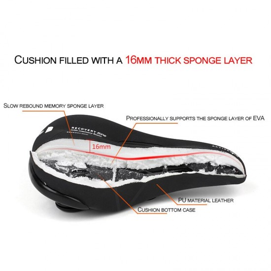 Mountain Bike Saddle Memory Foam Cushion Seat Breathable Soft and Comfortable Cushion Bicycle Seat MTB Bicycle Parts