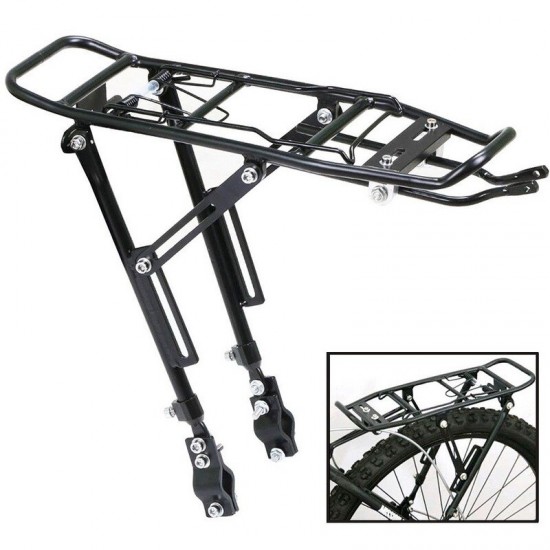 Mountain Bike Black Aluminum Bicycle Racks Alloy Rear Bicycle Pannier Rack Carrier Bag Luggage Cycle 24-29 Inch