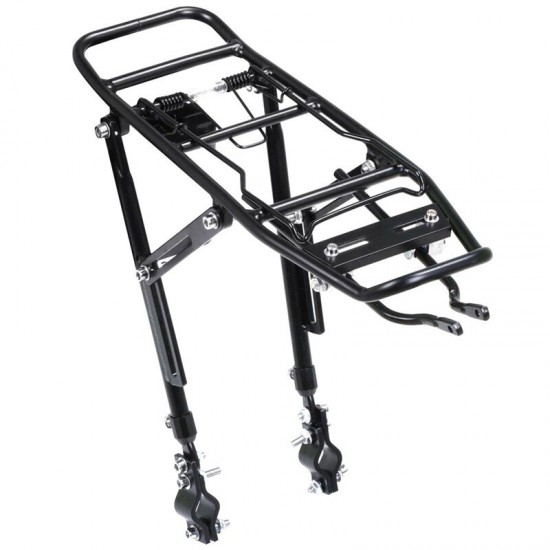 Mountain Bike Black Aluminum Bicycle Racks Alloy Rear Bicycle Pannier Rack Carrier Bag Luggage Cycle 24-29 Inch