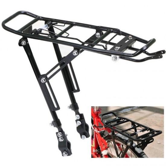 Mountain Bike Black Aluminum Bicycle Racks Alloy Rear Bicycle Pannier Rack Carrier Bag Luggage Cycle 24-29 Inch