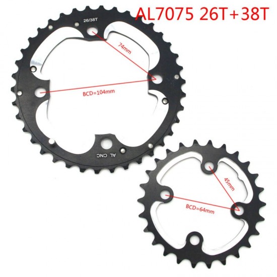 MTB Bicycle Chainring Chainring for SHIMANO SRAM Universal Crankset 22T/24T/26T/30T/32T/38T/42T/44T 104BCD 64BCD Bike Chainwheel