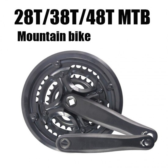 7/8 Speed Bike Crank Set 24/34/42T-48T 170mm Bicycle Crank Set Hollow Tooth Plate Bicycle Crankset Sprocket Bike Parts