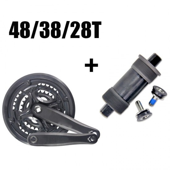 7/8 Speed Bike Crank Set 24/34/42T-48T 170mm Bicycle Crank Set Hollow Tooth Plate Bicycle Crankset Sprocket Bike Parts