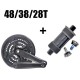 7/8 Speed Bike Crank Set 24/34/42T-48T 170mm Bicycle Crank Set Hollow Tooth Plate Bicycle Crankset Sprocket Bike Parts