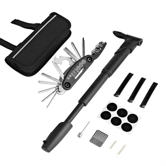 Multi-functional Bicycle Maintenance Kit Tyre Repair Inflatable Pump Wrench Set Portable Mountain Bike Combination Tool