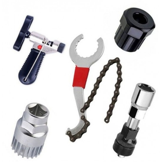 Multifunctional Bicycle Repair Tool Kits Portable Bottom Bracket Wrench Cassette Freewheel Bottom Bracket Bike Chain Remover