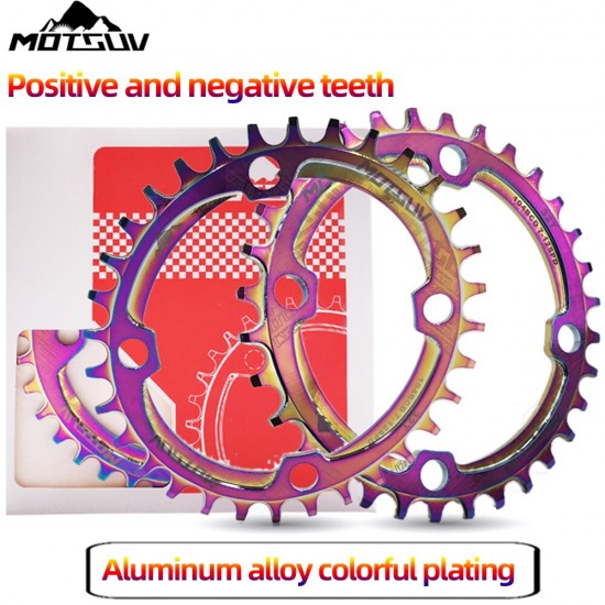 32T 34T 36T 38T 104BCD Aluminum Alloy Round Chainring Chainwheel Road Bicycle ChainRing Rainbow Color for MTB Mountain Bike