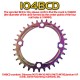 32T 34T 36T 38T 104BCD Aluminum Alloy Round Chainring Chainwheel Road Bicycle ChainRing Rainbow Color for MTB Mountain Bike