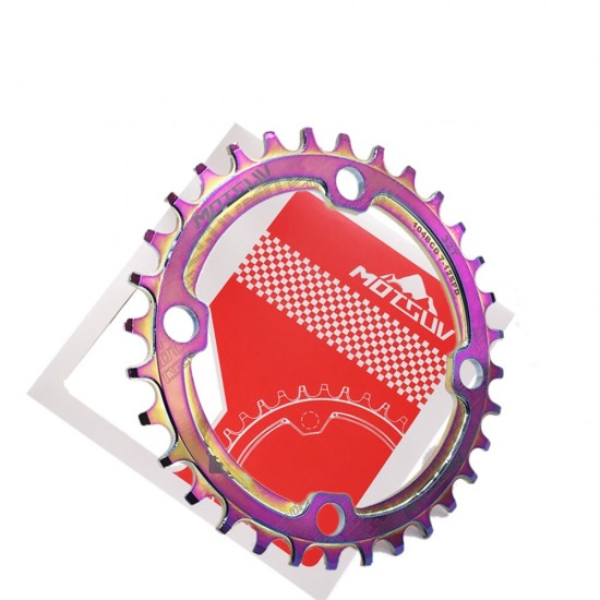 32T 34T 36T 38T 104BCD Aluminum Alloy Round Chainring Chainwheel Road Bicycle ChainRing Rainbow Color for MTB Mountain Bike