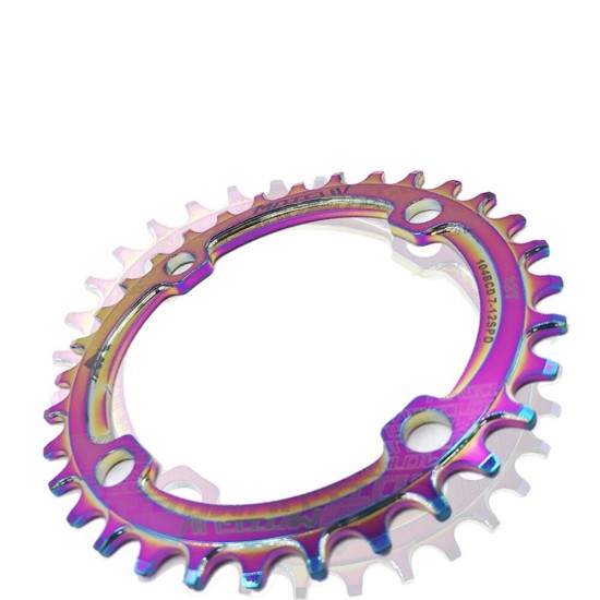 32T 34T 36T 38T 104BCD Aluminum Alloy Round Chainring Chainwheel Road Bicycle ChainRing Rainbow Color for MTB Mountain Bike