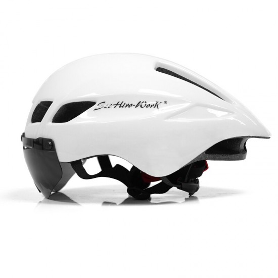 Nieuwe Fiets Helm Met Bril 4 Kleuren Ultralight Mtb Racefiets Helm 57-61Cm Volwassenen Goggleses Casco Ciclismo zwart Blauw