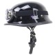 Classic Locomotive Retro Helmet German Helmet Motorcycle Helmet Outdoor Riding Bicycle Half Helmet with Glasses 5 Sizes Black