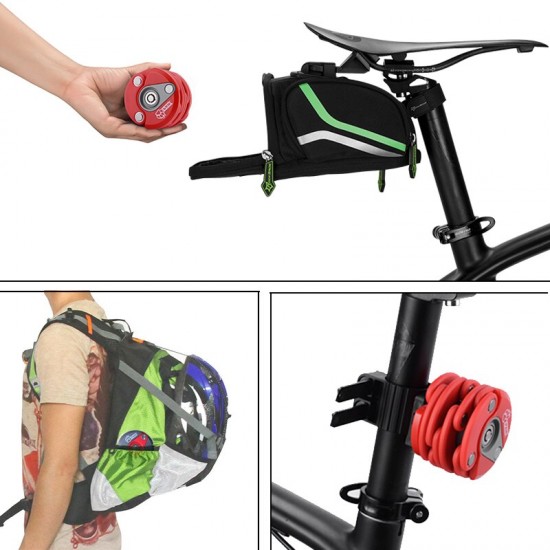 Foldable Bike Lock with 2 Keys Strong Security Anti-theft Bicycle Lock Alloy Mount Bracket Mountain Road Bike Lock