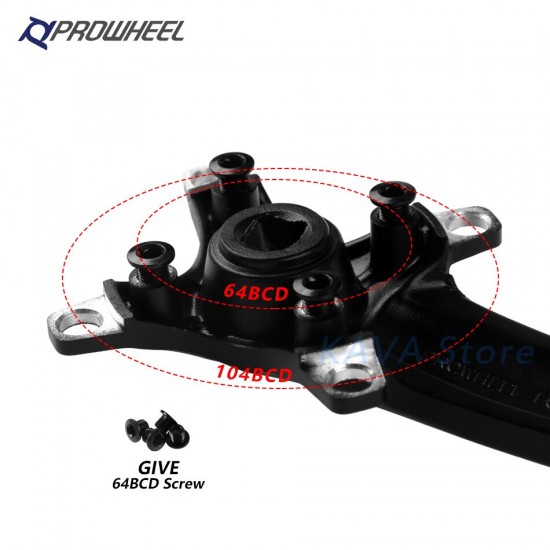 Bicycle Crank 04BCD MTB Bike Square Hole 170mm 175mm Crank 32T 34T 36T 38T Round Narrow Wide Sprockets with Chain Ring