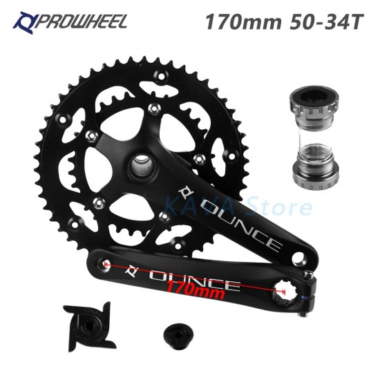 Hollow Double Sprockets Road Bike Crank 110 BCD 130 BCD Bicycle Crank Sprocket Bottom Bracket 170mm 53-39T 50-34T