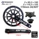 Road Bike Crankset 9/10/11/12S Double Chainring Crank 34-50T GXP chainring BB Bottom bracket 170mm/172.5mm/175mm Crank