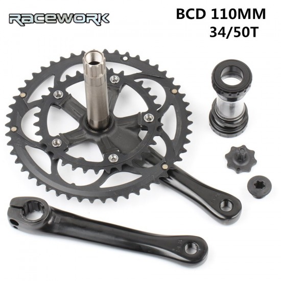 RACEWORK ROAD Crankset 170MM 110 BCD Chainring Crown 34T 50T Aluminum alloy Steel with bottom Bracket