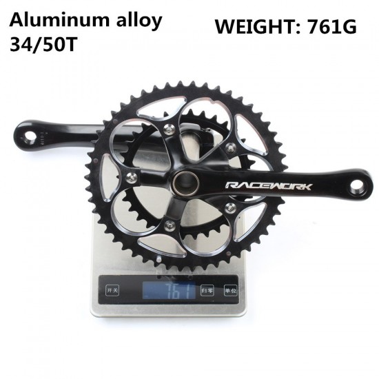RACEWORK ROAD Crankset 170MM 110 BCD Chainring Crown 34T 50T Aluminum alloy Steel with bottom Bracket