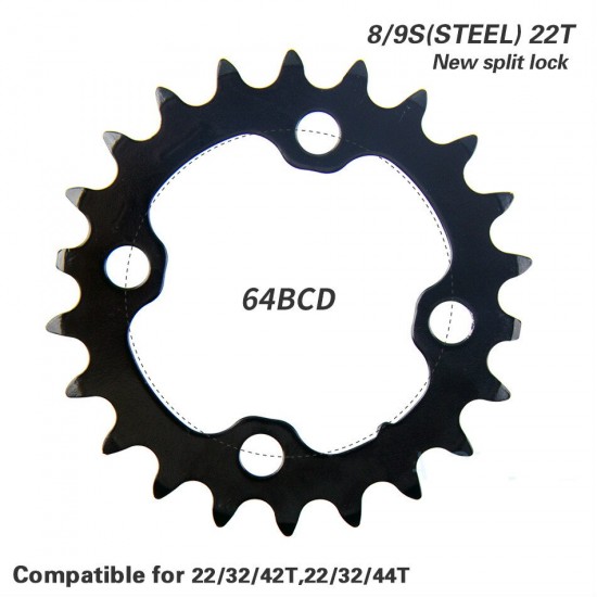 Round Chainring 64/96/104BCD Mountain Bike Chainwheel 22/24/30/32/40/42/44T Crankset steel al Alloy Tooth plate Parts