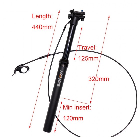 Satori Height Adjustable Seatpost Dropper 150mm Travel 30.9/31.6mm*460mm Internal Cable Wire Remote Control Bicycle Air Seat