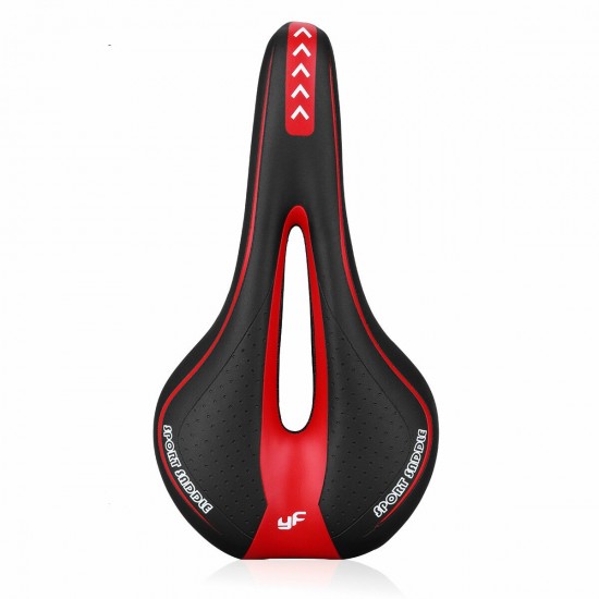 Shock Absorbing Hollow Bicycle Saddle MTB Road Bike Cycling Skid-proof Saddle Seat Silica Gel Cushion Seat Leather Front Seat