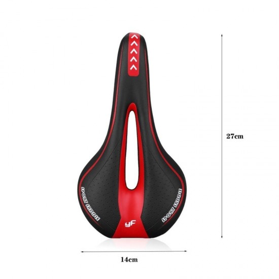 Shock Absorbing Hollow Bicycle Saddle MTB Road Bike Cycling Skid-proof Saddle Seat Silica Gel Cushion Seat Leather Front Seat