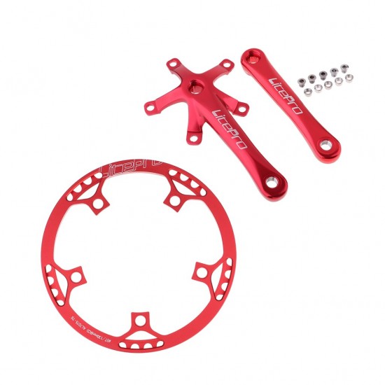 Single Speed Crankset 45T-58T Chainring 170mm Crankarm 130 BCD Crank Set for Road MTB Bicycle Folding Bike Fixed Gear Crankset