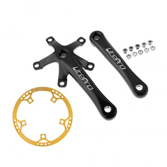 Single Speed Crankset 45T-58T Chainring 170mm Crankarm 130 BCD Crank Set for Road MTB Bicycle Folding Bike Fixed Gear Crankset
