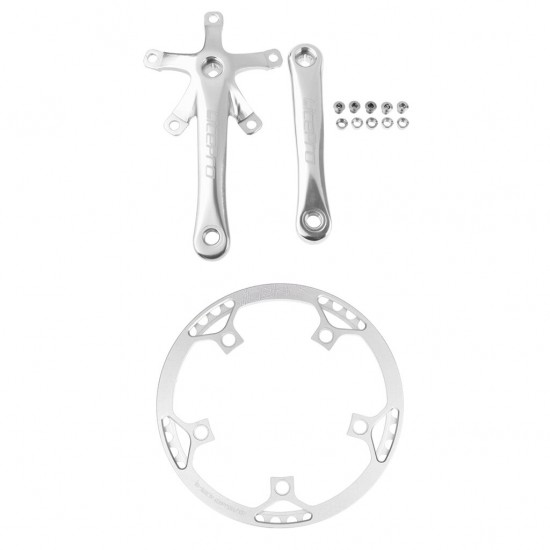 Single Speed Crankset 45T-58T Chainring 170mm Crankarm 130 BCD Crank Set for Road MTB Bicycle Folding Bike Fixed Gear Crankset