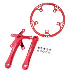 Single Speed Crankset 45T-58T Chainring 170mm Crankarm 130 BCD Crank Set for Road MTB Bicycle Folding Bike Fixed Gear Crankset