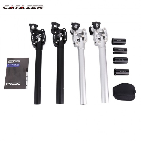 Suntour NCX 27.2 31.6 27.2mm/31.6mm*350mm Sliver Black Seatposts Bicycle Damping Suspension Seatpost Mountain Bike Seat Post