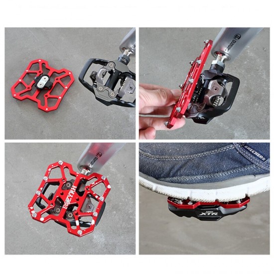 Universal Clipless to Platform Adapters Cleats Pedal for SPD Shimano Speedplay Bike Cycle Bicycle Pedal Platform Adapter