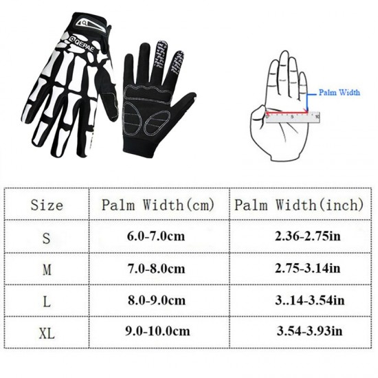 Volledige Finger Skull Handschoenen Skelet Patroon Fiets Fietsen Motorcycle Motorbike Racing Rijden Handschoenen Fietsen Mitten