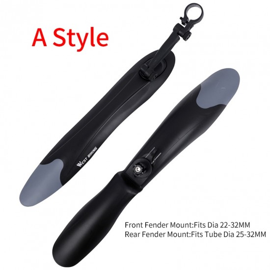 1 Set Bicycle Fenders Cycling Mountain Bike Mud Guards Mtb Mudguard Black Wings for Bicycle Bike Accessories Bike Parts