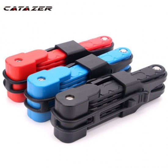 Waterproof Anti-theft Durable MTB Road Bike Lock with 2 Key High Strength Alloy Steel Bicycle Foldable Lock Cycling Accessories