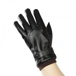 Winter Anti-skid Riding Outdoor Sports Windproof Touch Screen Warm Gloves Men's Waterproof Leather Plus Velvet Gloves