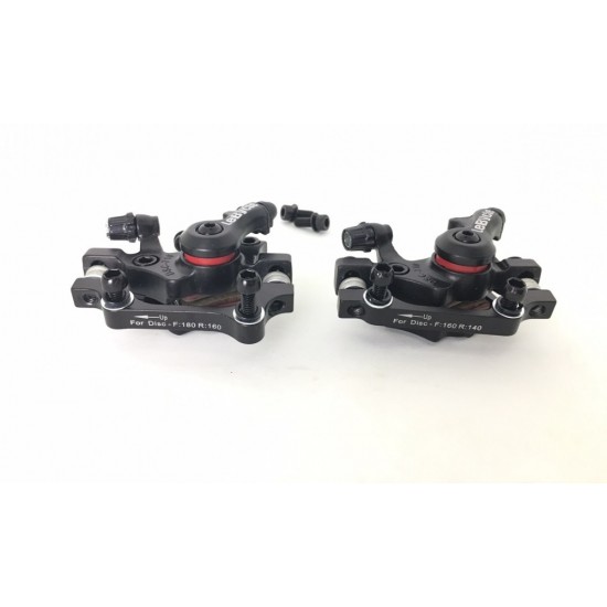 Bicycle Disk Brake Set Mountain Bike Brake Mechanical Line Pulling Road Disc Brake Front Rear Caliper Rotor 160mm Cable Set