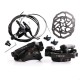 Bicycle Disk Brake Set Mountain Bike Brake Mechanical Line Pulling Road Disc Brake Front Rear Caliper Rotor 160mm Cable Set