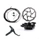 Bicycle Disk Brake Set Mountain Bike Brake Mechanical Line Pulling Road Disc Brake Front Rear Caliper Rotor 160mm Cable Set